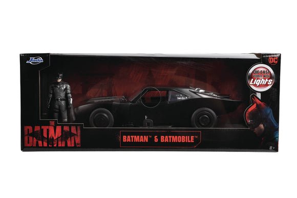 BATMAN 2022 MOVIE BATMOBILE W/ BATMAN 1/18 DIECAST VEHICLE